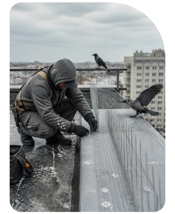 Защита от ворон под ключ в Кузнецке по цене от 5212 р. | Сенат-Кнц